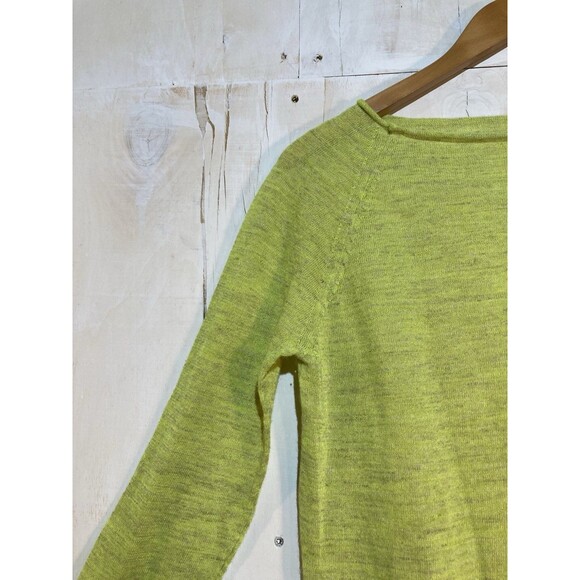 Roberto Collina Italian Luxury Fine Knit Linen Blend Sweater Bright Green Small - Picture 3 of 11
